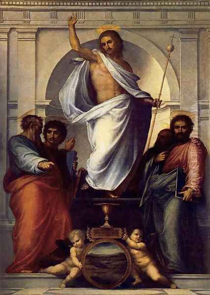 Christ With The Four Evangelists 1516 Oil Painting by Fra Bartolomeo