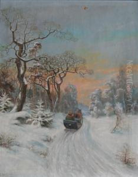 Wintermorgon Oil Painting by Leonard Wiedh