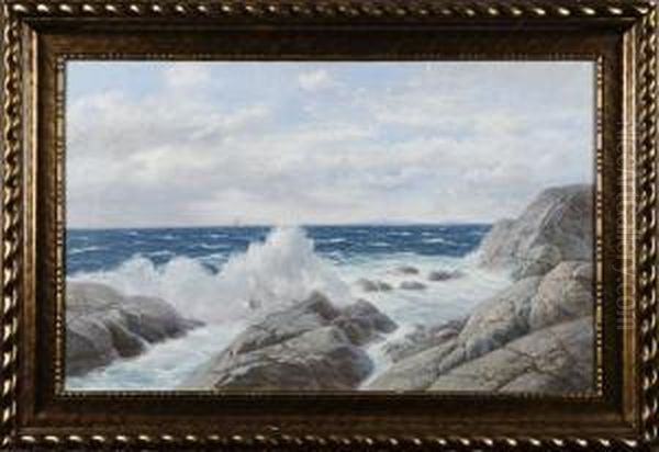 Kustlandskap Oil Painting by Leonard Wiedh