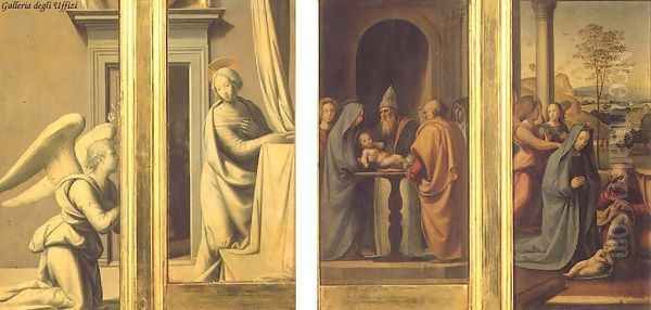 The Annunciation (front) Circumcision And Nativity (back) 1500 Oil Painting by Fra Bartolomeo