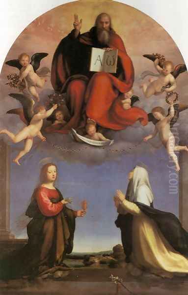 God The Father In Glory Between Magdalen An St Catherine Of Siena 1509 Oil Painting by Fra Bartolomeo