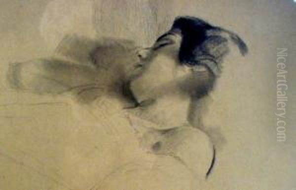 Sleep Oil Painting by Franz Wiegele