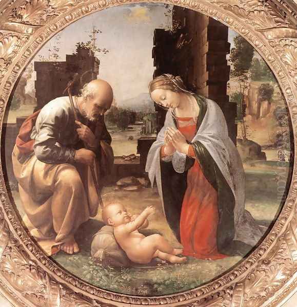 The Adoration of the Christ Child c. 1499 Oil Painting by Fra Bartolomeo