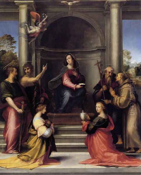 The Incarnation with Six Saints 1515 Oil Painting by Fra Bartolomeo