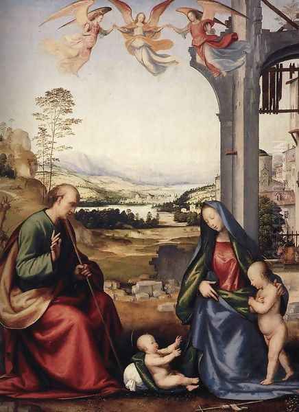 The Holy Family with St John the Baptist 1506-07 Oil Painting by Fra Bartolomeo