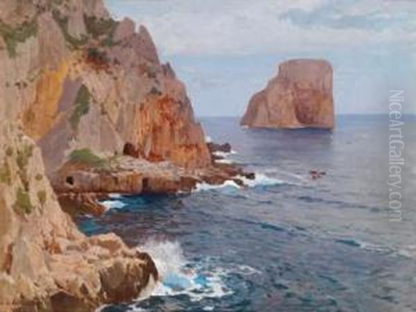 Kuste Bei Capri Oil Painting by Manuel Wielandt