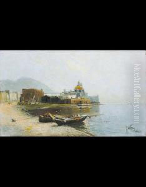 Marina Di Torre Del Greco Oil Painting by James Wiels