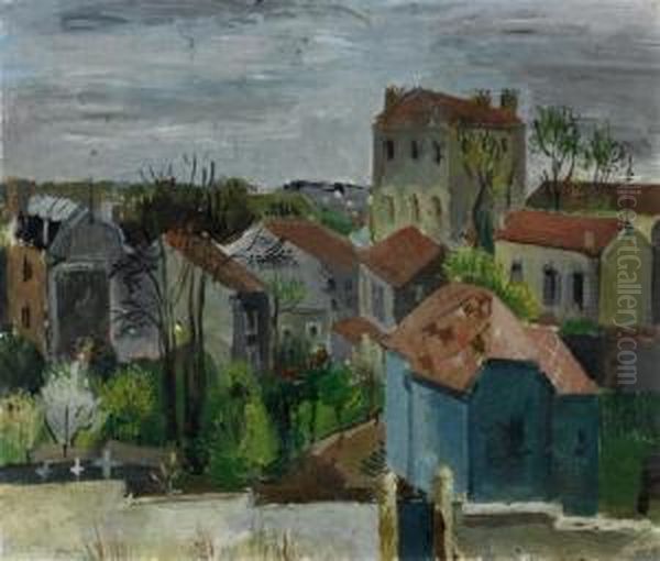 Paris Suburb In The Spring Oil Painting by Walter Kurt Wiemken