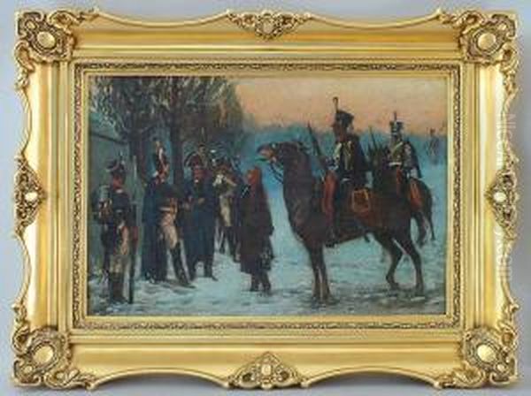 Epizod Z Wojen Napoleonskich Oil Painting by Zygmunt Wierciak