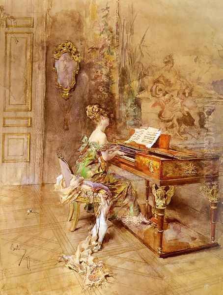 La Pianista Oil Painting by Giovanni Boldini