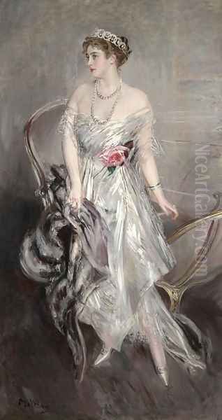 Princess Anastasia of Greece (Mrs Leeds) Oil Painting by Giovanni Boldini