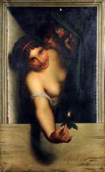 Le Bouton De Rose Oil Painting by Antoine Wiertz