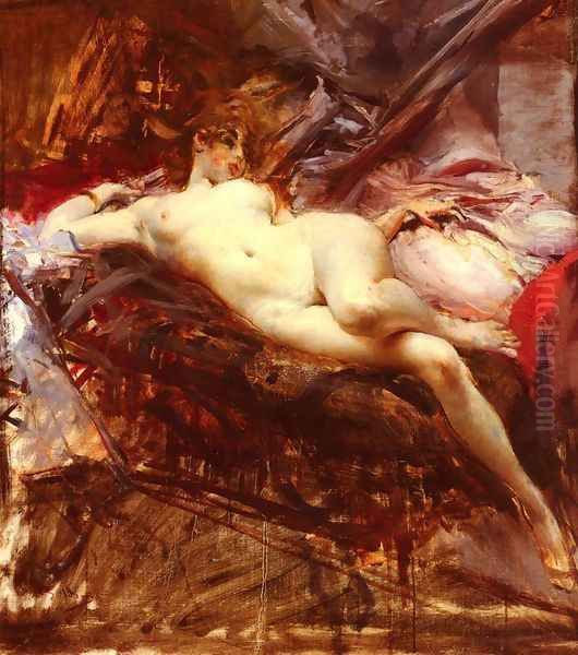 Reclining Nude III Oil Painting by Giovanni Boldini