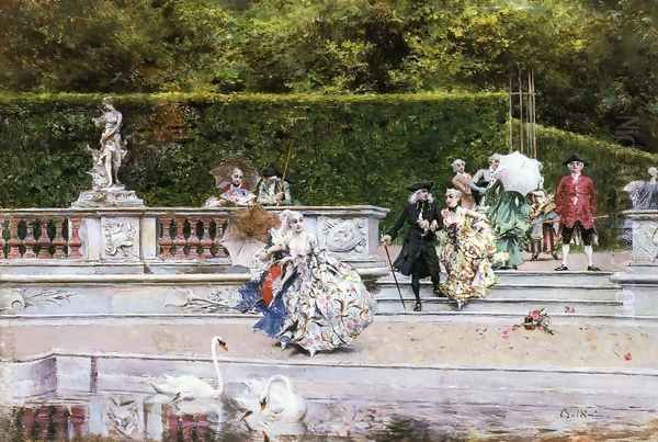 Scene Galante Oil Painting by Giovanni Boldini