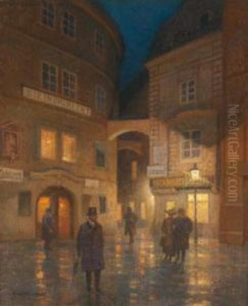 View Of Old Vienna Oil Painting by Franz Wiesenthal