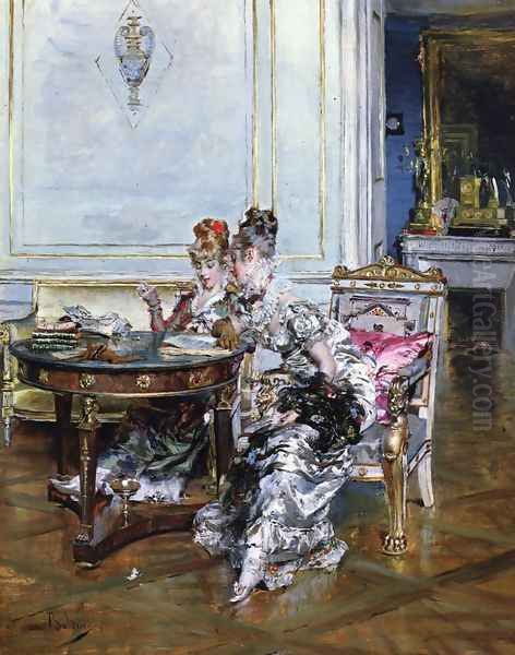 Confidences Oil Painting by Giovanni Boldini