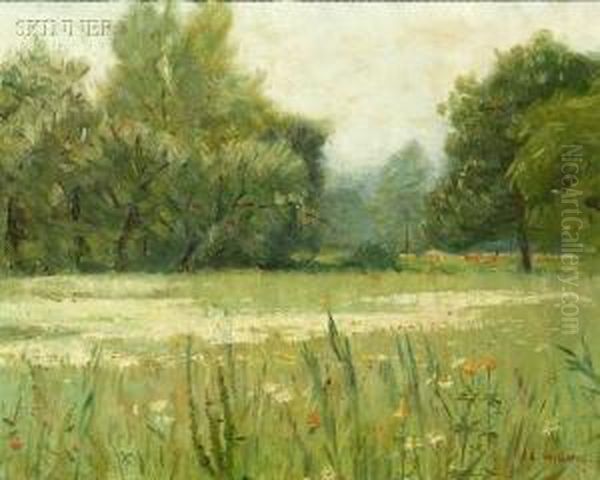 Spring Meadow Oil Painting by Otto Charles Wigand