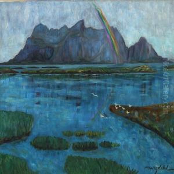 Naturstemning, Nordland Oil Painting by Michaloff Wigdehl