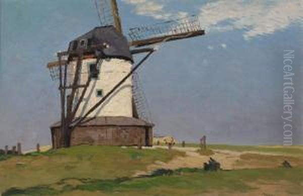 Mill Oil Painting by Dirk Wiggers