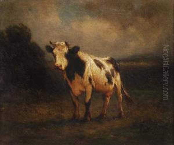 Holstein Cow Oil Painting by John Carleton Wiggins