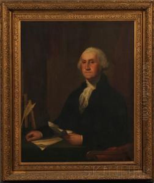 Portrait Of George Washington. Oil Painting by Moses Wight