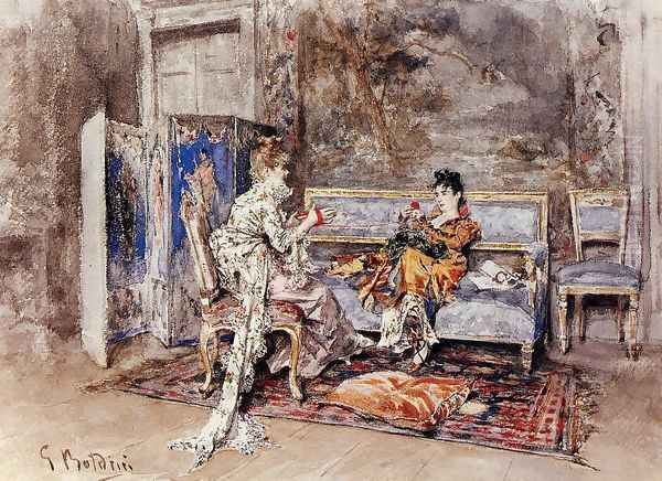 The Conversation Oil Painting by Giovanni Boldini