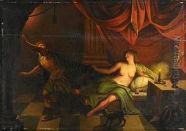 Joseph And Potiphar's Wife Oil Painting by Gerard Wigmana