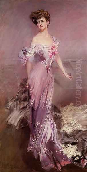 Portrait Of Mrs Howard Johnston Oil Painting by Giovanni Boldini