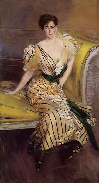 Portrait Of Madame Josephina Alvear De Errazuriz Oil Painting by Giovanni Boldini