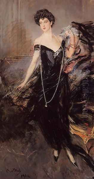 Portrait Of Donna Franca Florio Oil Painting by Giovanni Boldini