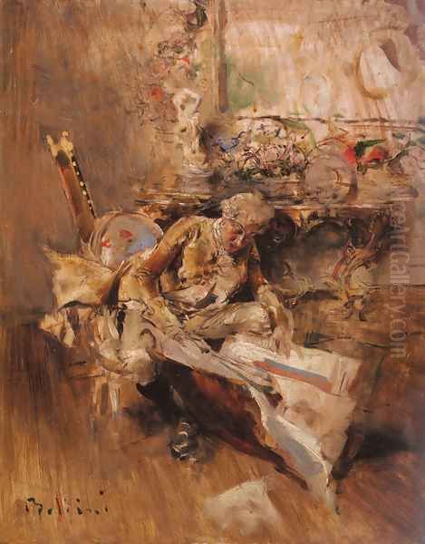 The Art Connoisseur Oil Painting by Giovanni Boldini