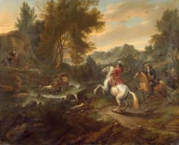 Deer Hunt. Oil Painting by Jan Wijck