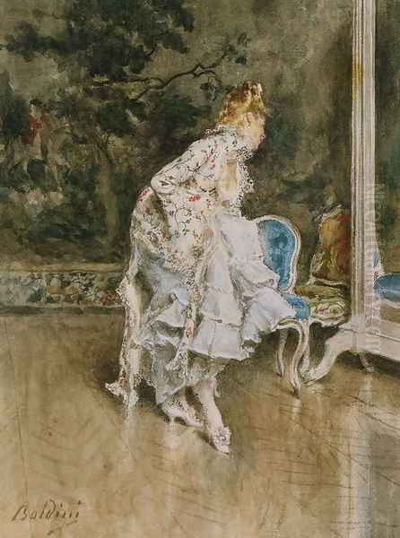 The Beauty Before The Mirror Oil Painting by Giovanni Boldini