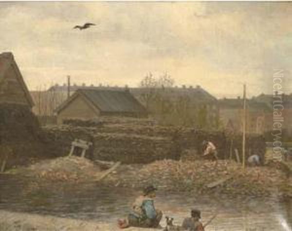 The Woodpile Oil Painting by Barend Wijnveld