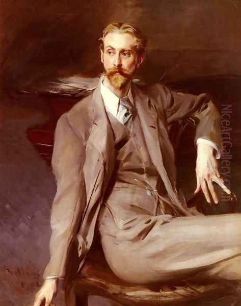 Portrait Of The Artist Lawrence Alexander (Peter) Harrison 1902 Oil Painting by Giovanni Boldini