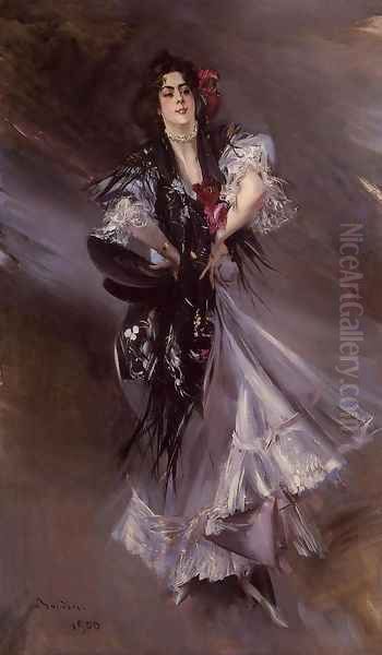 Portrait Of Anita De La Ferie The Spanish Dancer Oil Painting by Giovanni Boldini