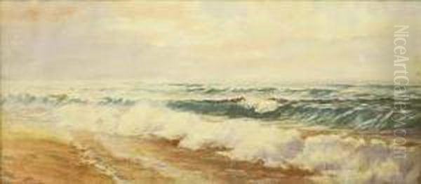 Breaking Surf Oil Painting by James Ralph Wilcox