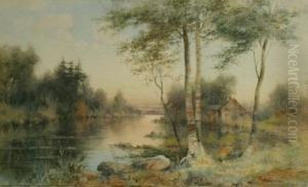 Southern Landscape Oil Painting by James Ralph Wilcox