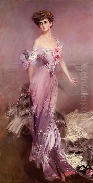 Portrait of Mrs. Howard-Johnston (Dolly Baird of Bunbarton) 1906 Oil Painting by Giovanni Boldini