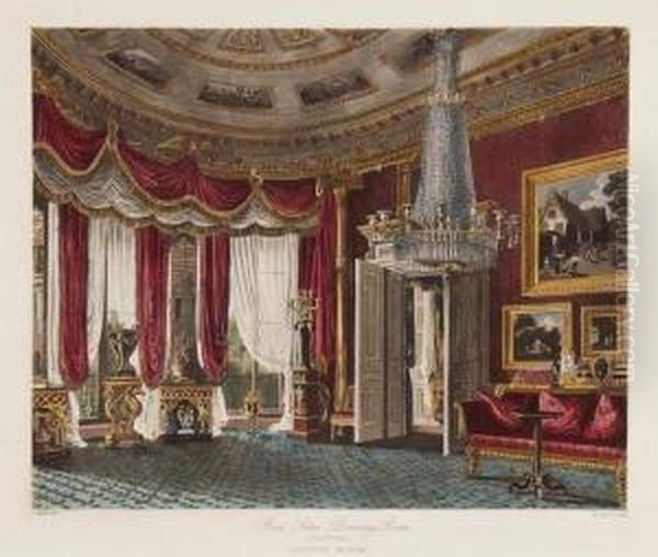 Interior Views Of Carlton House And St James's Palace Oil Painting by Charles Wild