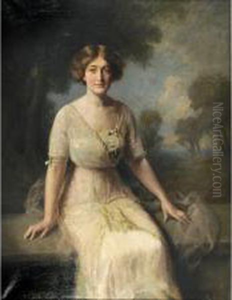 Portrait Of Miss Genevieve Power, Daughter Of R. Power Of Boston, Mass Oil Painting by Frank Percy Wild