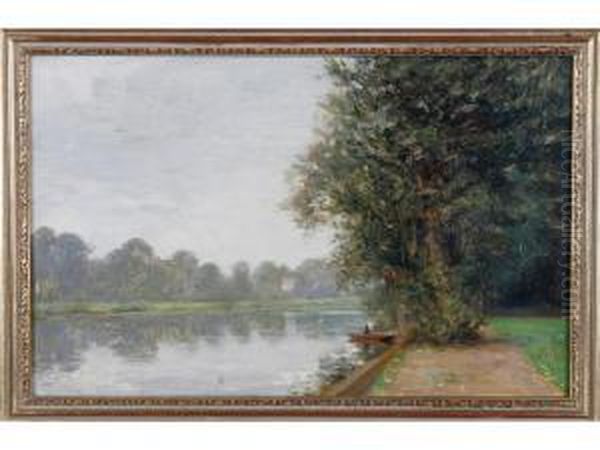 On The Thames At Bisham Oil Painting by Frank Percy Wild