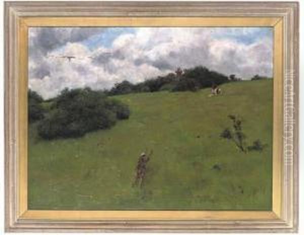 Rabbit Shooting Oil Painting by Frank Percy Wild