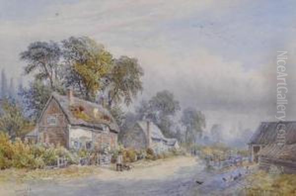 Thatched Country Cottages9 Oil Painting by William Wilde