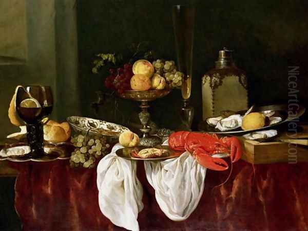 Still Life with lobster Oil Painting by Abraham Hendrickz Van Beyeren