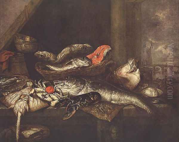 Still-life with Fishes Oil Painting by Abraham Hendrickz Van Beyeren