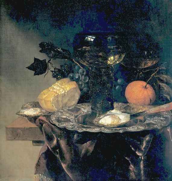 Still Life with Oysters Oil Painting by Abraham Hendrickz Van Beyeren