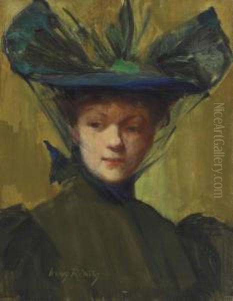 A Lady Of Fashion Oil Painting by Irving Ramsay Wiles