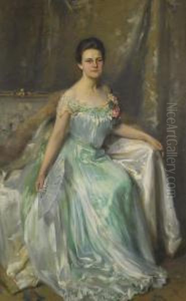 Portrait Of Juliet Inness Oil Painting by Irving Ramsay Wiles