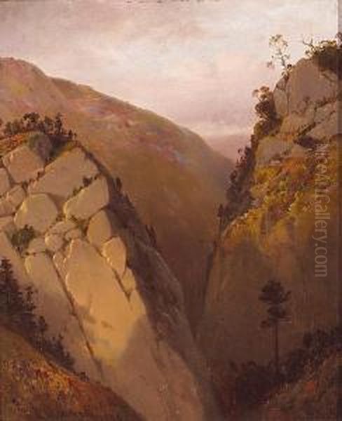 Penetentia Canyon Near Santa Clara,california Oil Painting by Lemuel Maynard Wiles